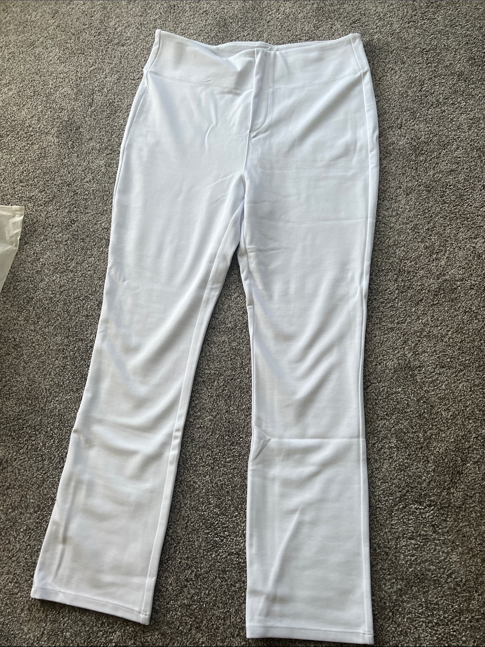 HALARA White High-Rise Knit Leggings straight cut